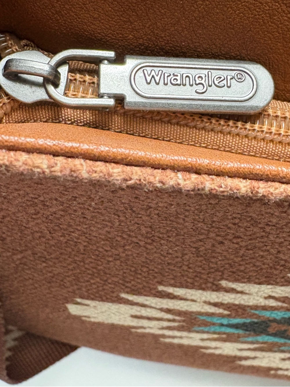 Wrangler Aztec Southwestern Crossbody Shoulder Bag Tan EUC Like New - Picture 6 of 13